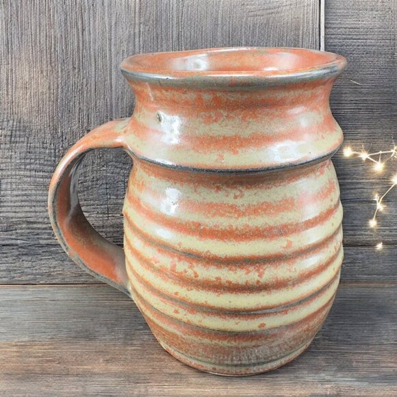 1991 Hand Made Stoneware Pottery Coffee Mug Cup Signed With Buffalo Medallion - Picture 2 of 13